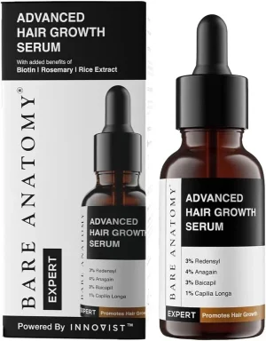 Bare Anatamoy Advanced Hair Growth Serum 3% Redensyl, Biotin, Rosemary & Rice Extract 30ml
