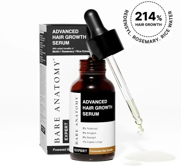 Bare Anatamoy Advanced Hair Growth Serum 3% Redensyl, Biotin, Rosemary & Rice Extract 30ml - Image 2