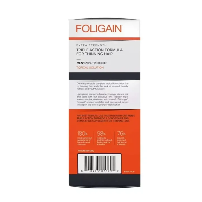 Foligain Men's 10% Trioxidil | Triple Action Complete Formula Thinning Hair 59ml - Image 3