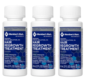 Member's Mark Minoxidil 5%, Hair Regrowth Treatment for Men, 2 fl. oz / 60 ml, 3 Months Supply
