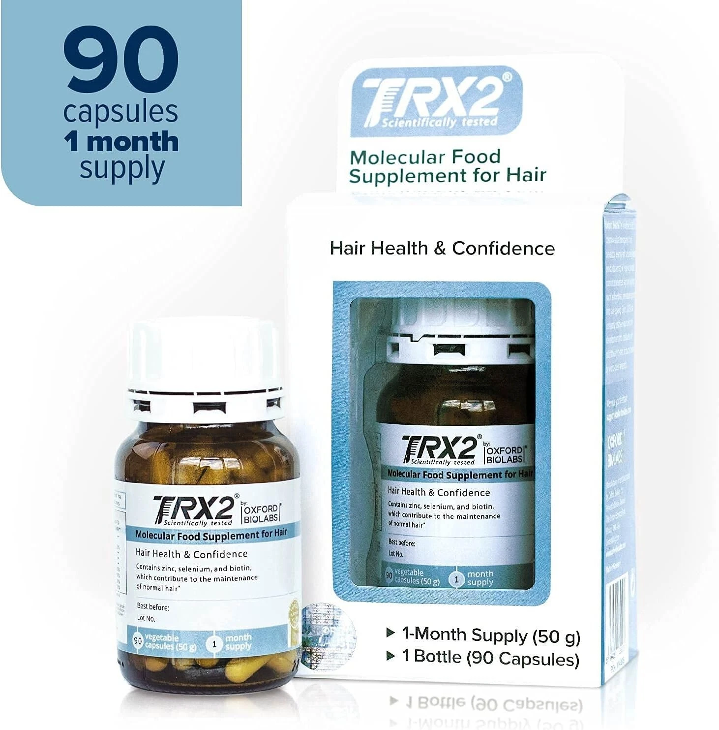Oxford Biolabs TRX2® Molecular Food Supplement for Hair, 90 Capsules 1 Month Supply - Image 4