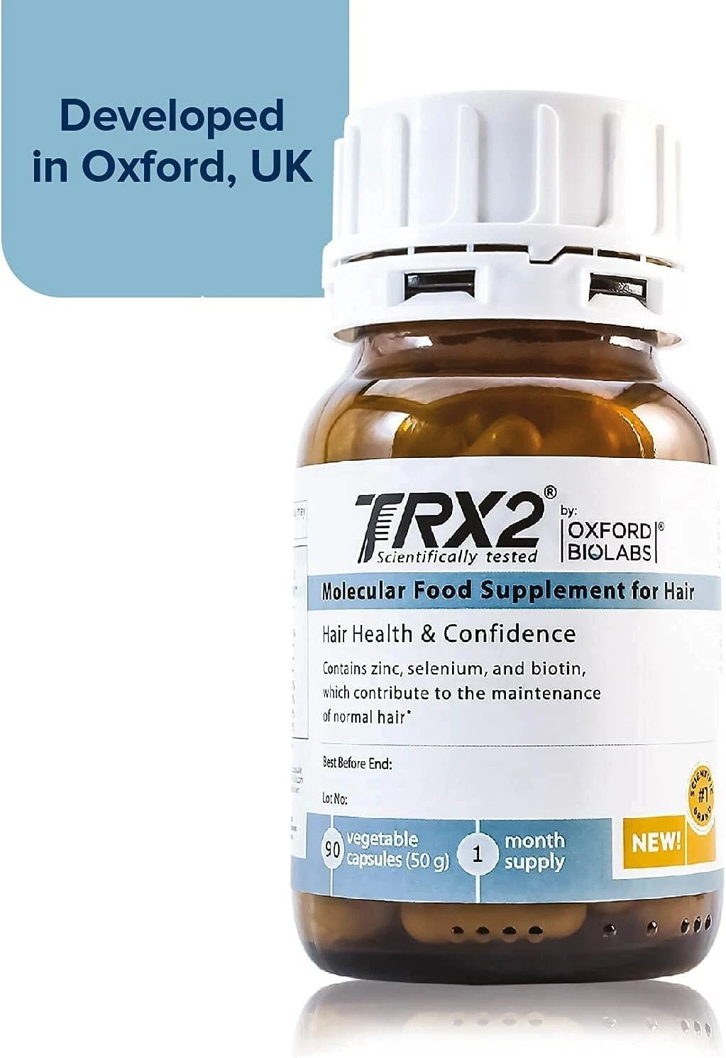 Oxford Biolabs TRX2® Molecular Food Supplement for Hair, 90 Capsules 1 Month Supply - Image 6